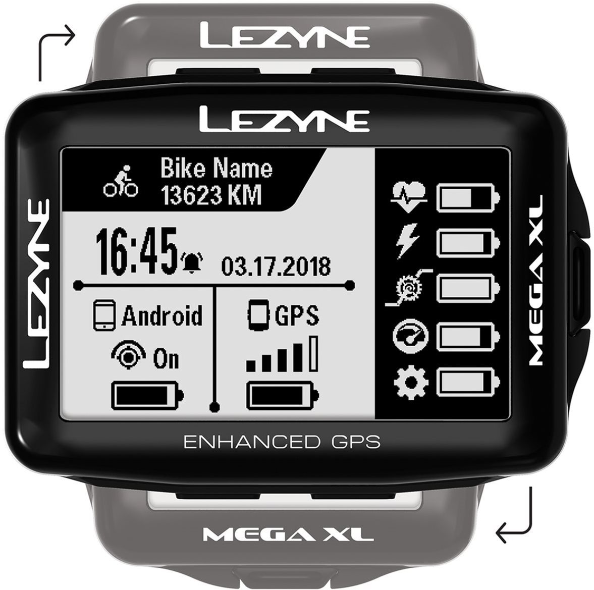 Lezyne Mega XL GPS Black Cyklocomputer