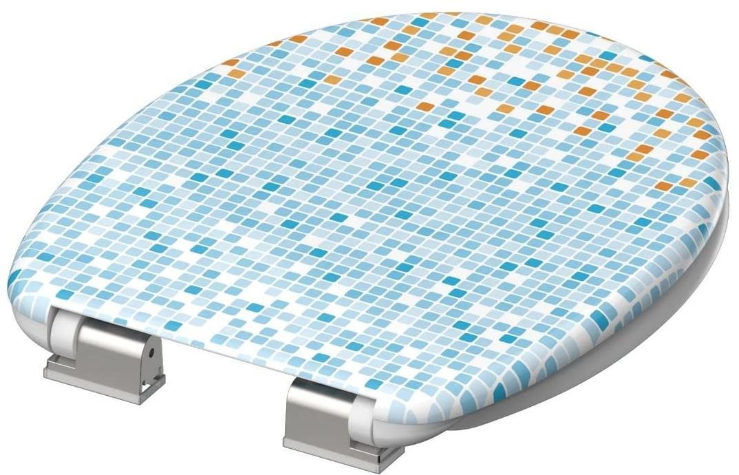 WC sedadlo SCHÜTTE MOSAIK BLAU-ORANGE | Duroplast, Soft Close WC...