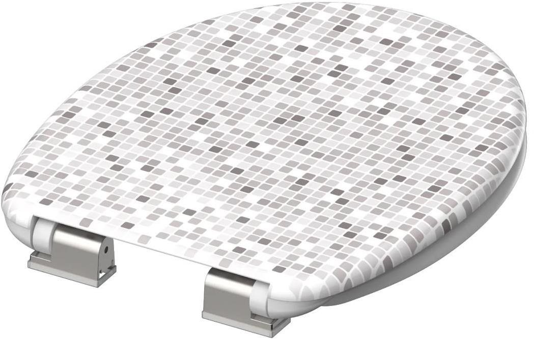 WC sedadlo SCHÜTTE MOSAIK GRAU| Duroplast, Soft Close WC doska