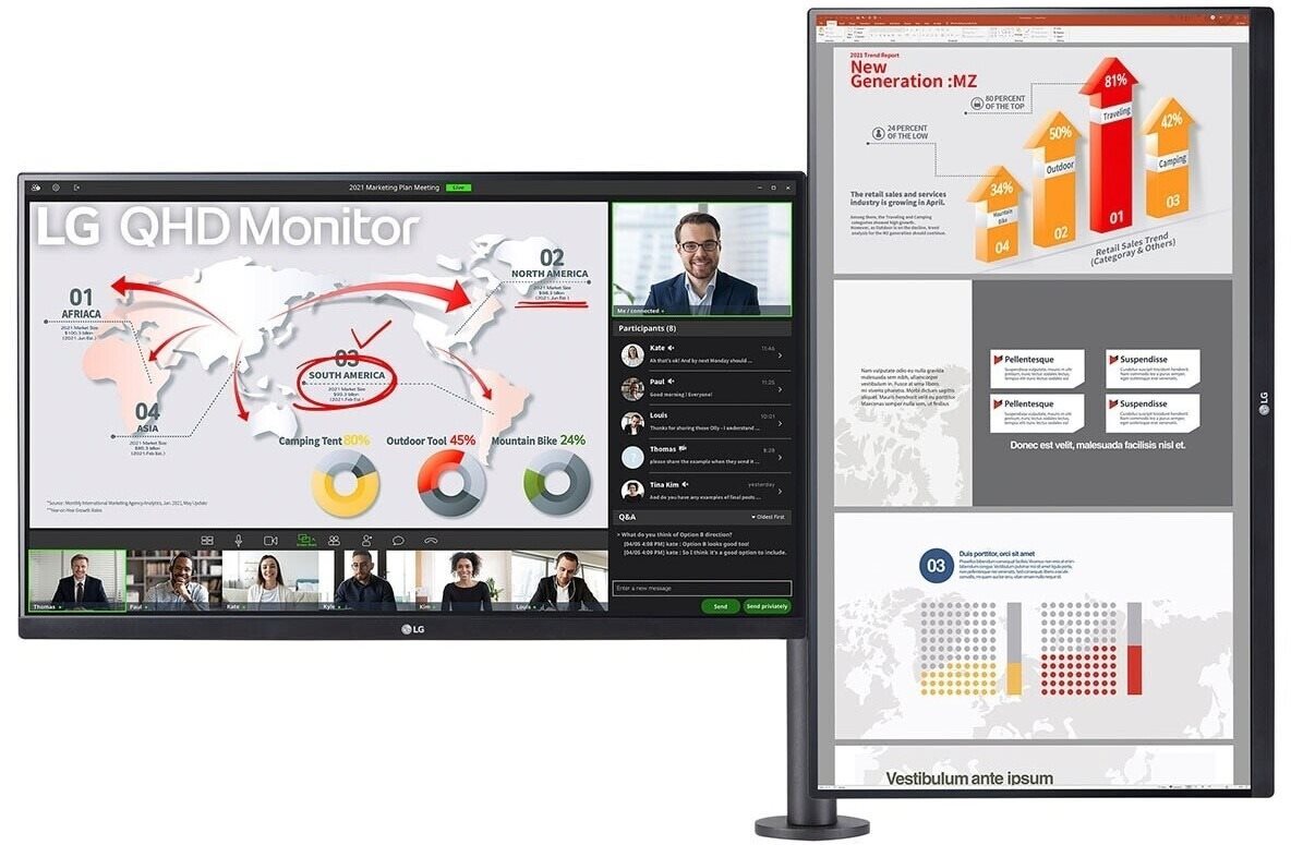 27" LG Ergo 27QP88DP LCD Monitor