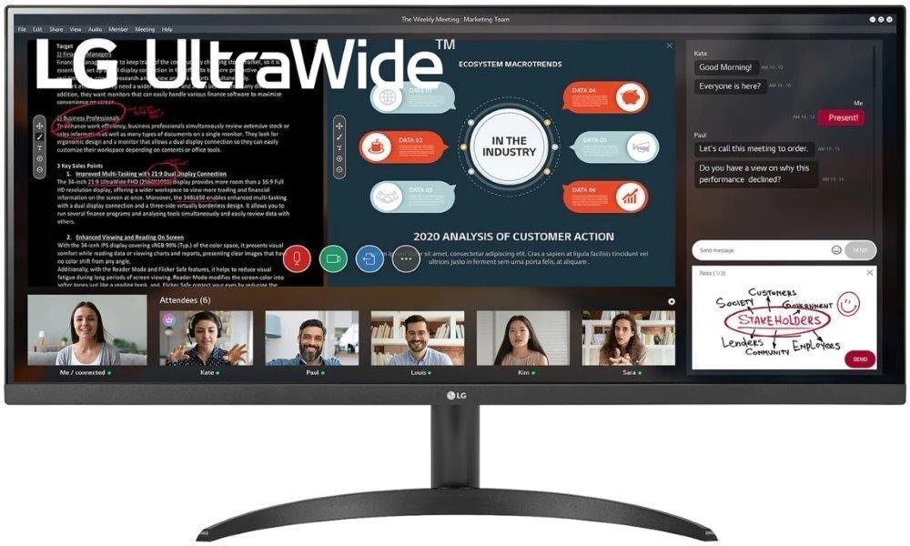 34" LG UltraWide 34WP500 LCD monitor