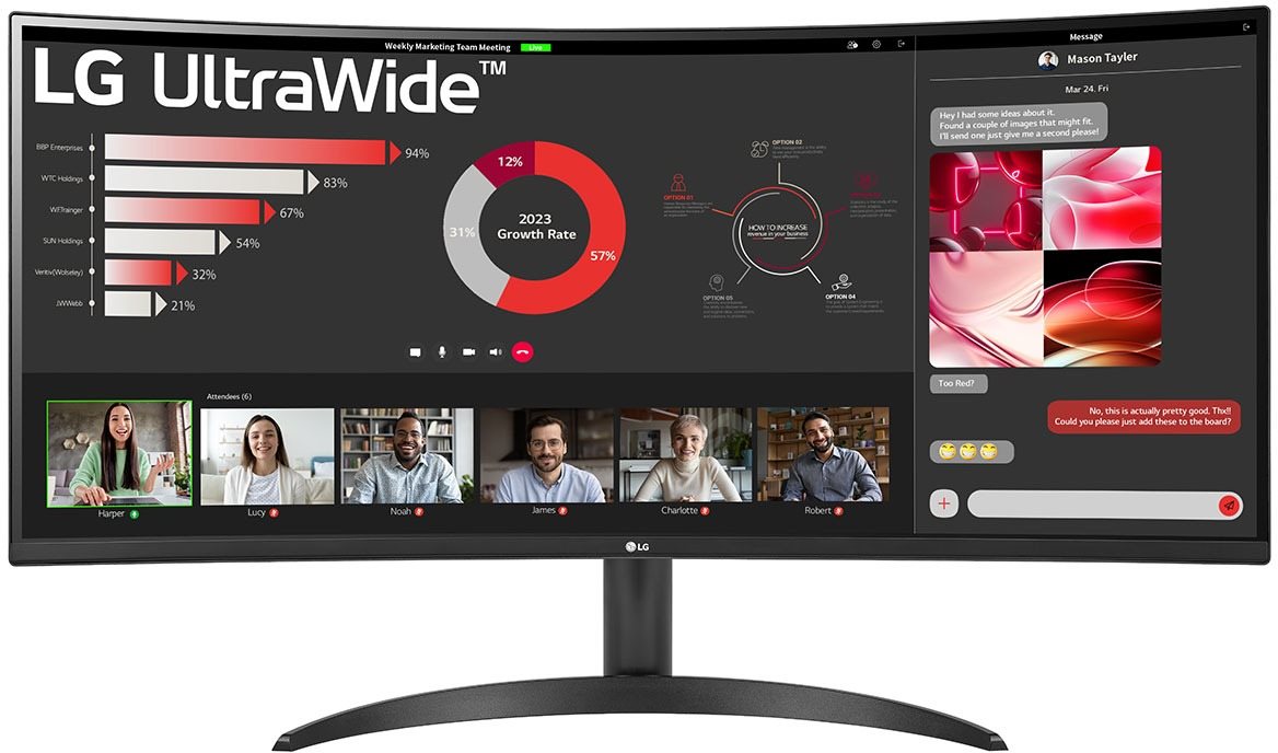 34" LG 34WR50QC-B LCD monitor