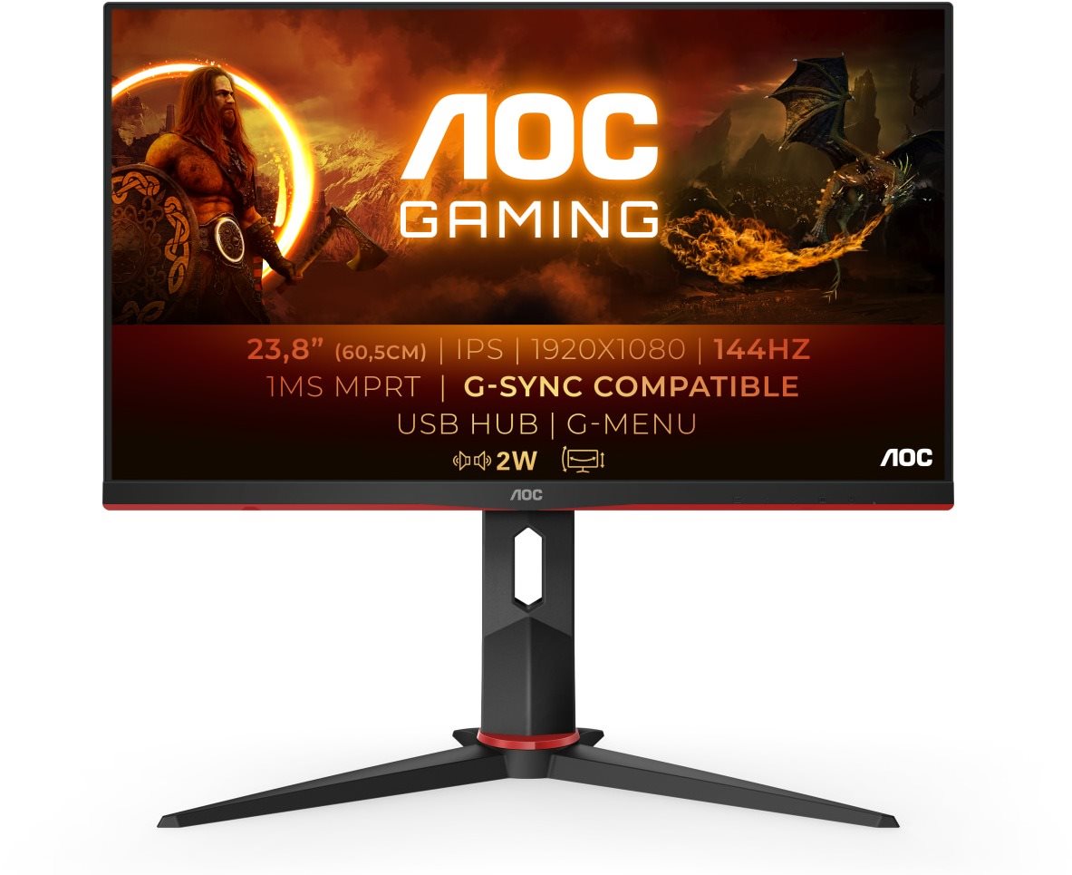24" AOC 24G2U/BK LCD Monitor