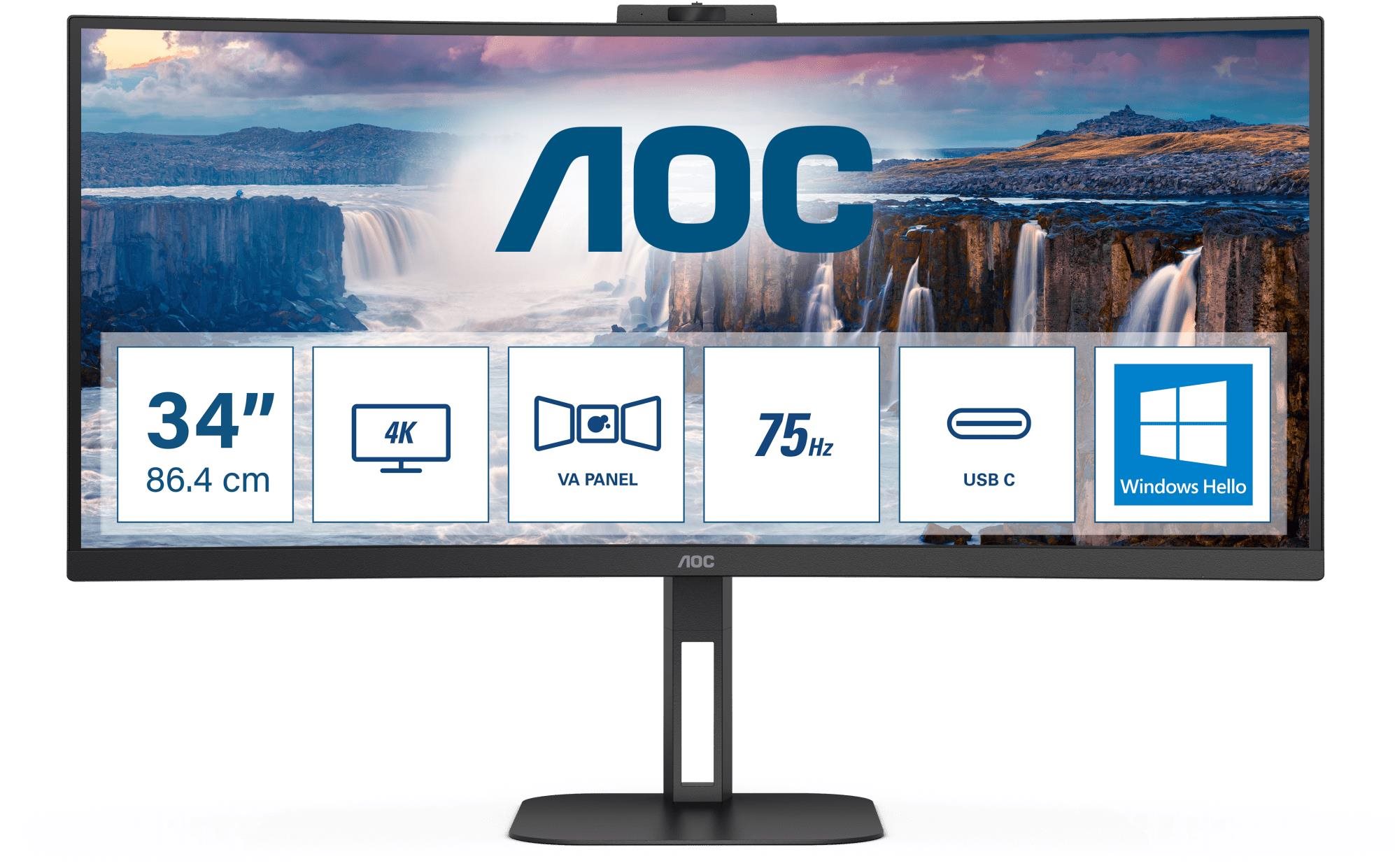 34" AOC CU34V5CW/BK LCD Monitor