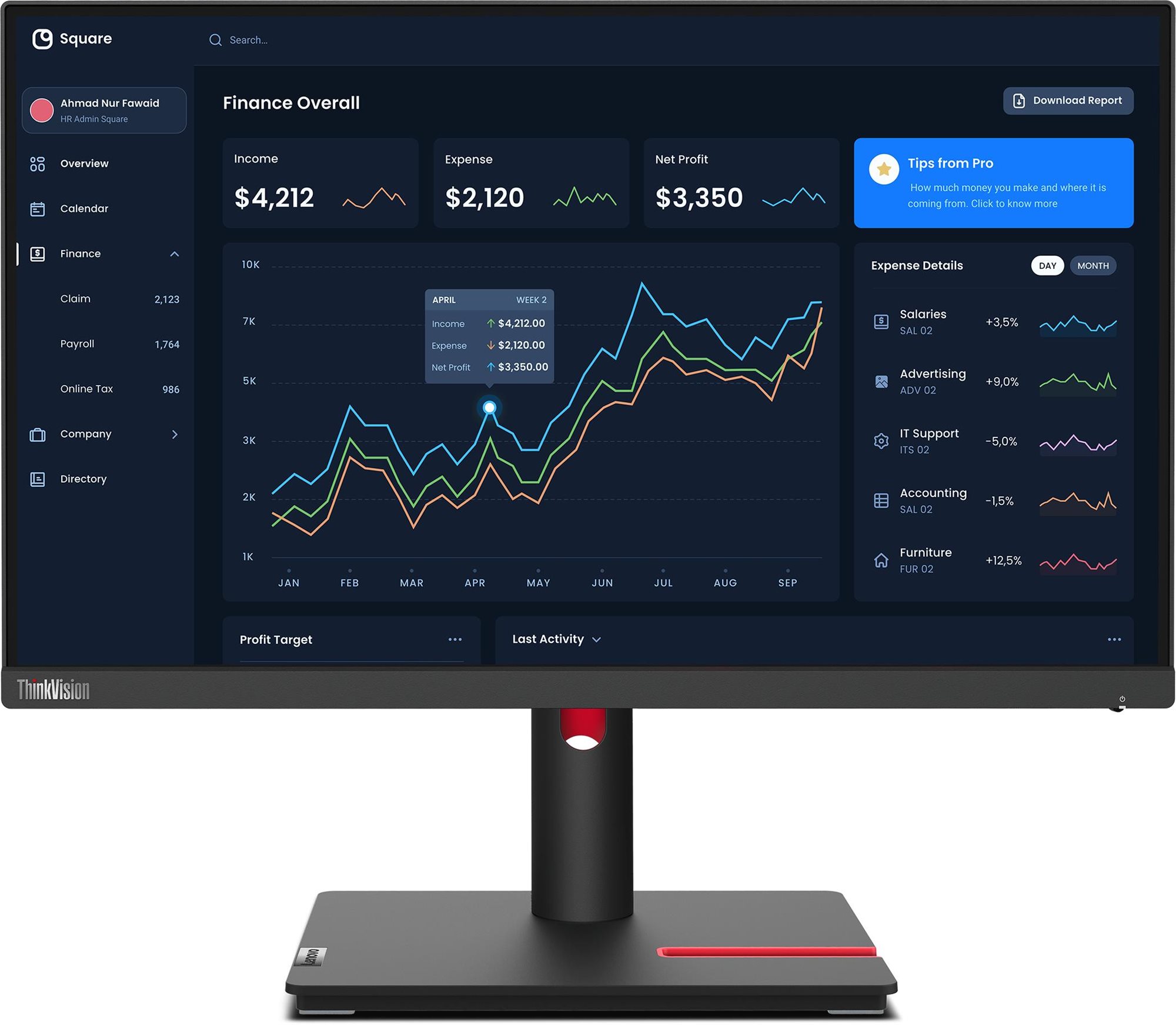21.5" Lenovo ThinkVision T22i-30 LCD monitor