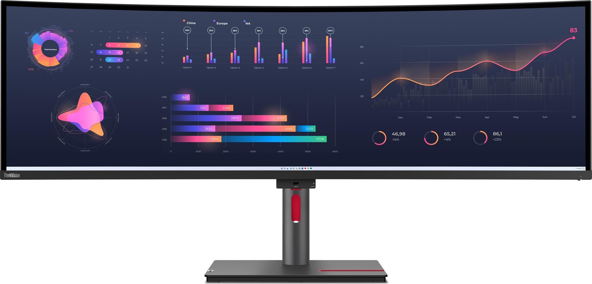 49" Lenovo ThinkVision P49w-30 LCD monitor