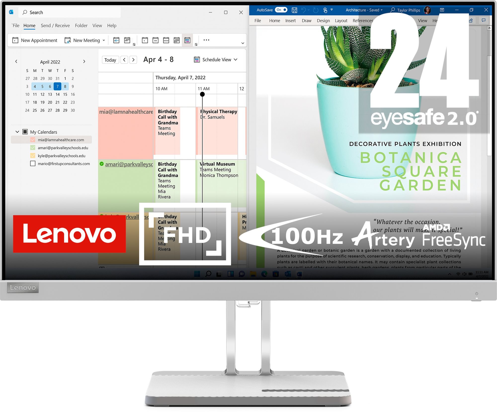 23.8" Lenovo L24e-40 LCD monitor