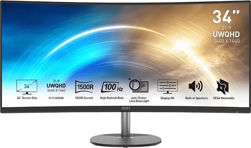 34" MSI PRO MP341CQ LCD monitor