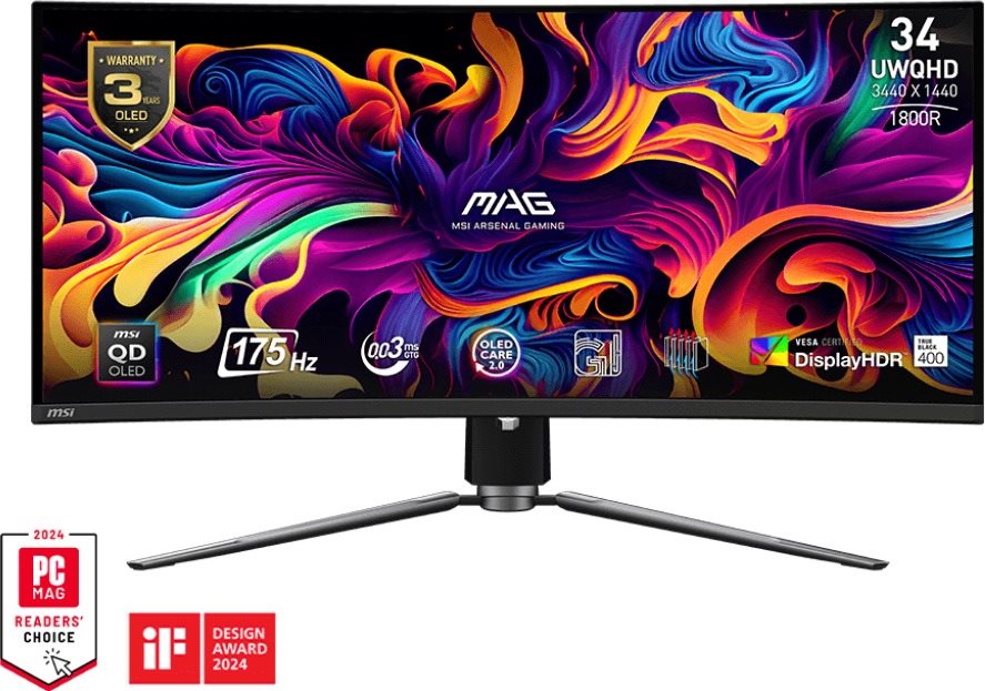 34" MSI MAG 341CQP QD-OLED LCD monitor