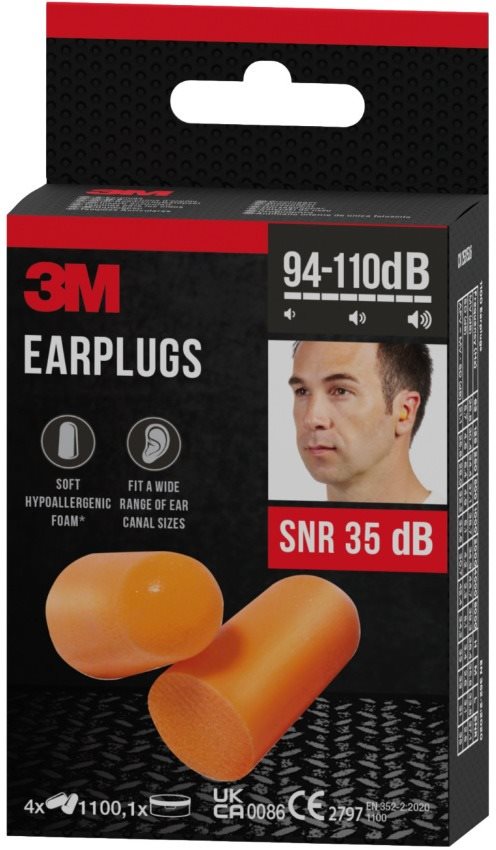 3M Zátkové chrániče sluchu, 4 páry s úložným boxem Štuple do uší