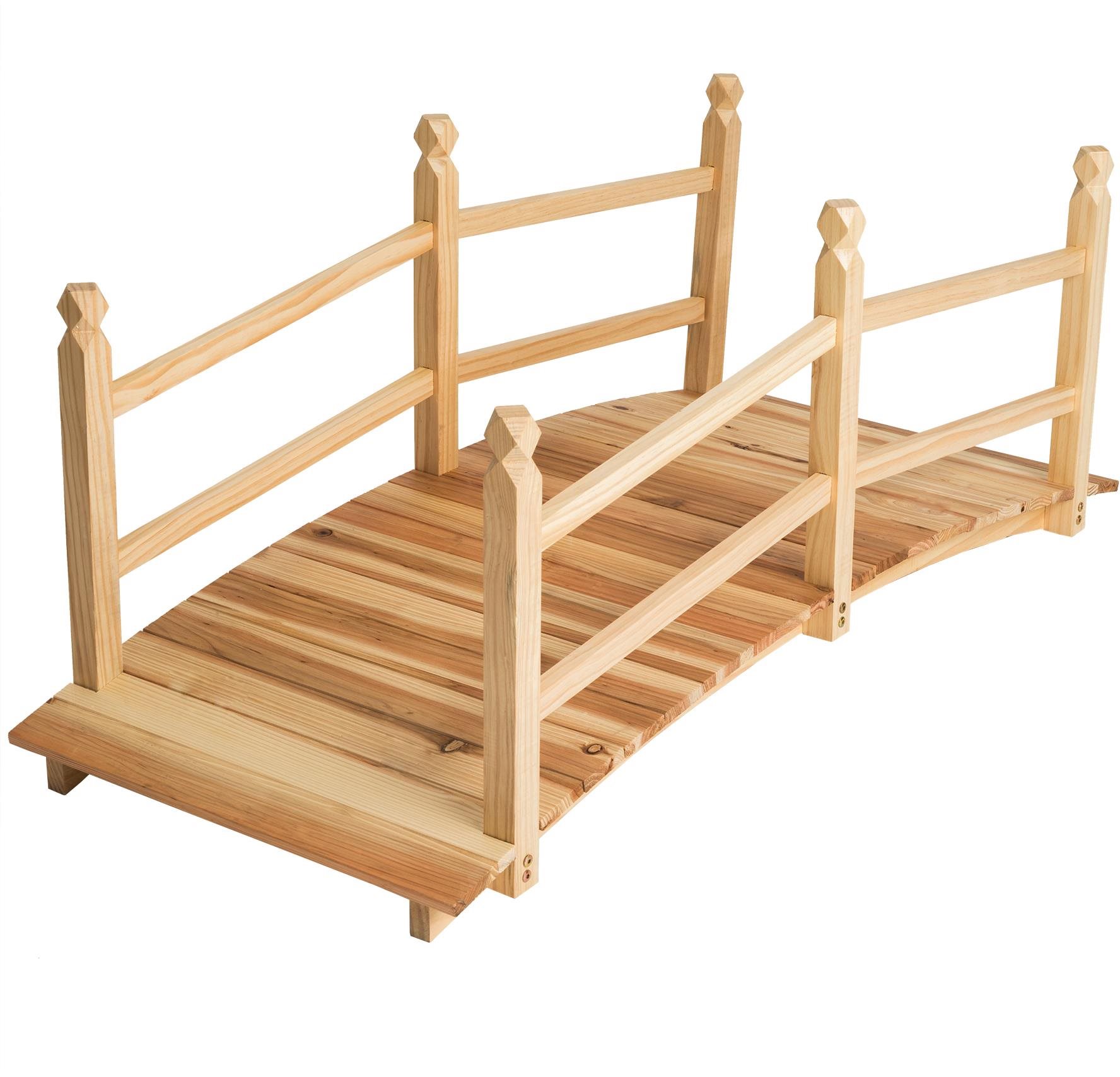 Tectake Zahradní můstek dřevěný 137 cm hnědá Záhradná dekorácia