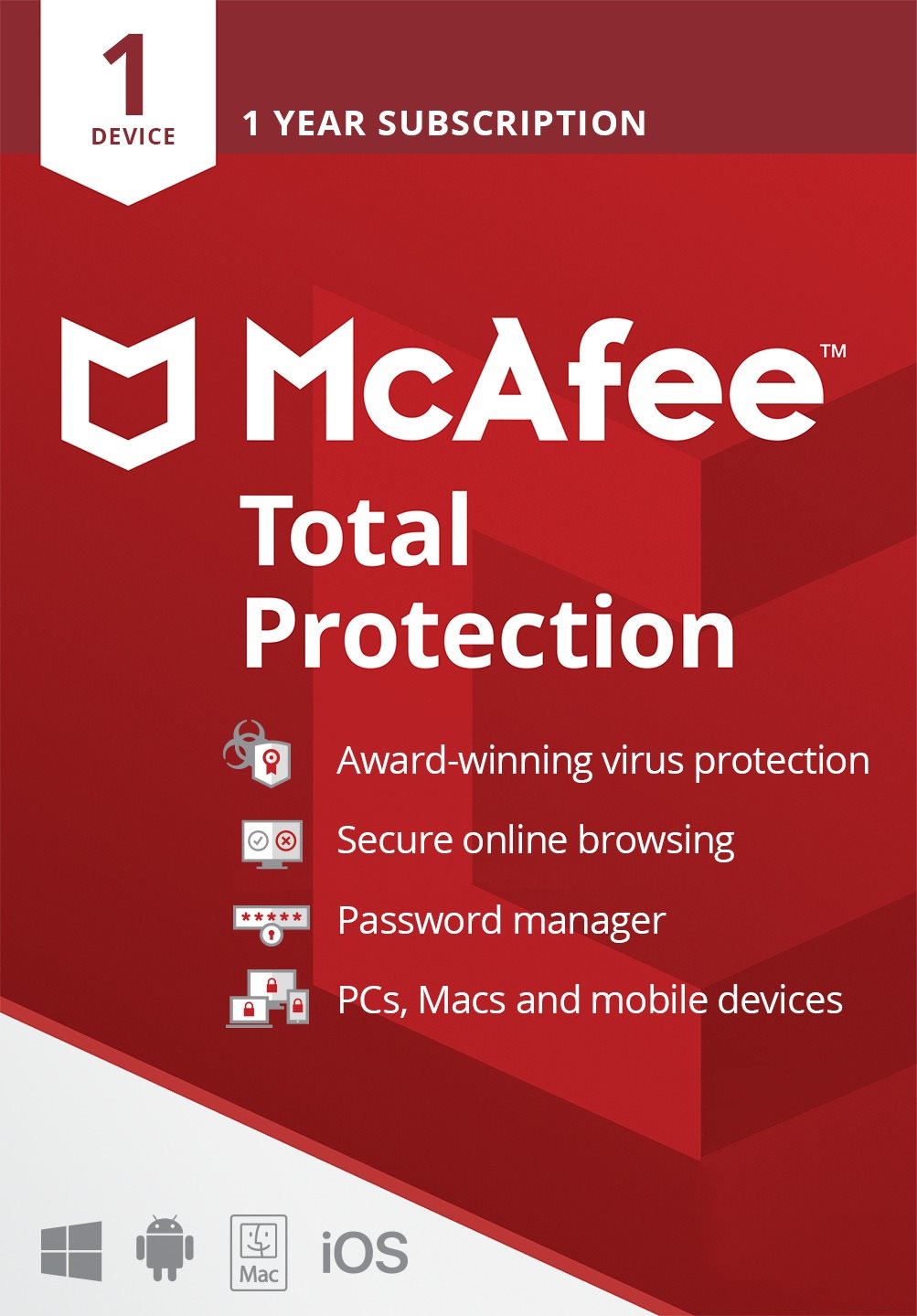 McAfee Total Protection pre 1 zariadenie na 12 mesiacov...