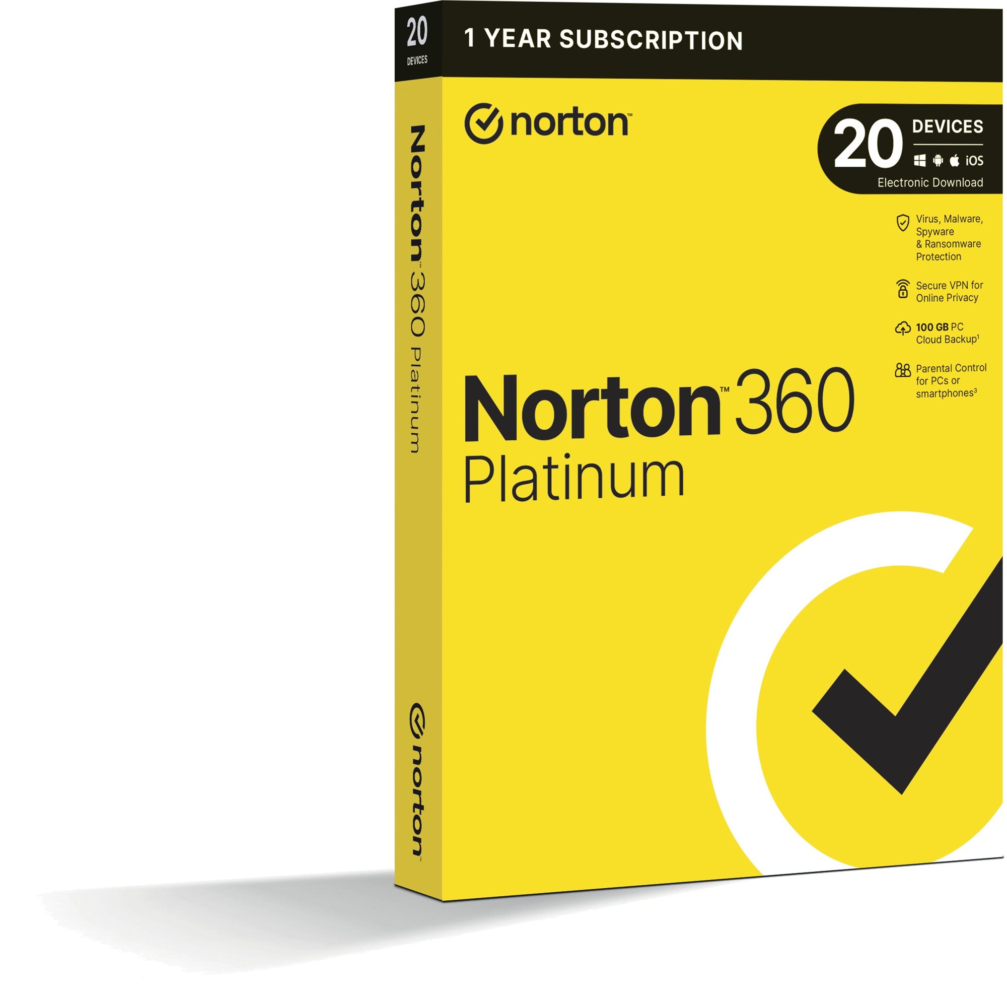 Norton 360 Platinum 100 GB, VPN, 1 používateľ, 20 zariadení, 12...