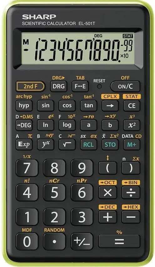 Sharp SH-EL501TBGR schwarz/grün Taschenrechner