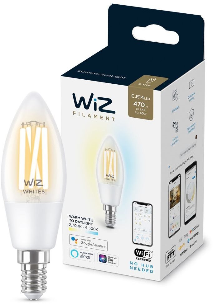 WiZ Tunable White 40W E14 C35 Filament Ampoule LED
