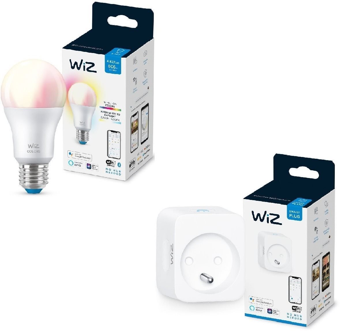 WiZ E27 RGB A60 + WiZ Smart Plug LED izzó
