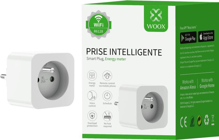 WOOX R6128 Smart Plug 16A FR Type E with Energy Monitor Okos...
