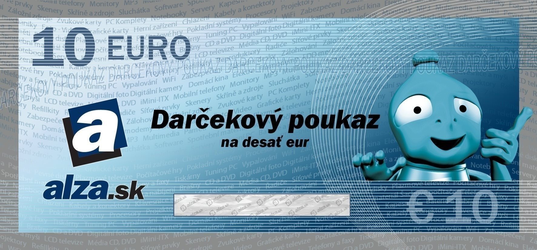 Elektronický darčekový poukaz Alza.sk na nákup tovaru v hodnote 10...