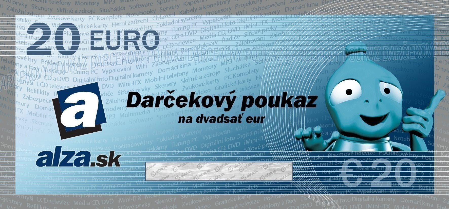Elektronický darčekový poukaz Alza.sk na nákup tovaru v hodnote 20...