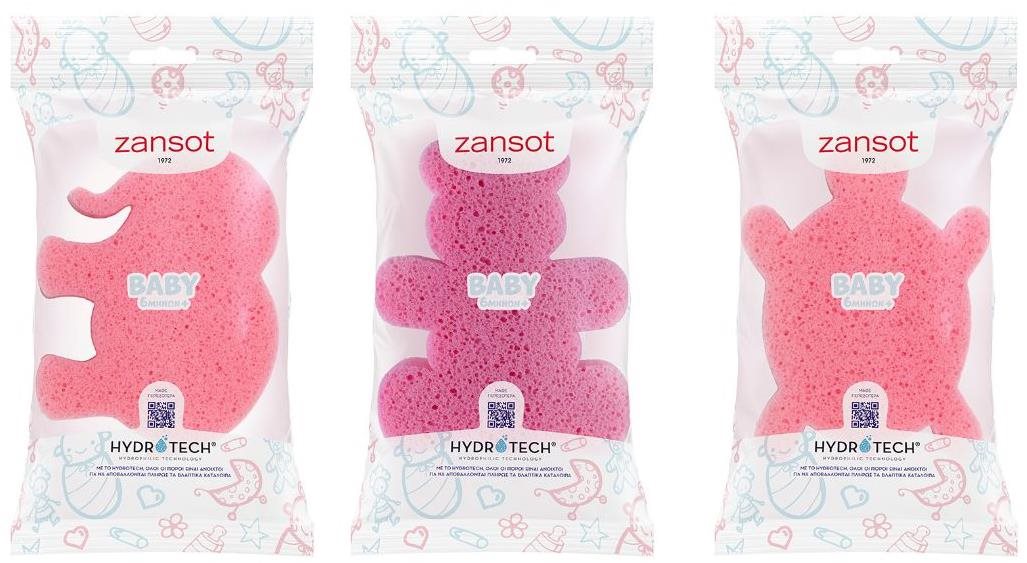 ZANSOT grécka hypoalergénna detská huba 3 ks ružová Špongia