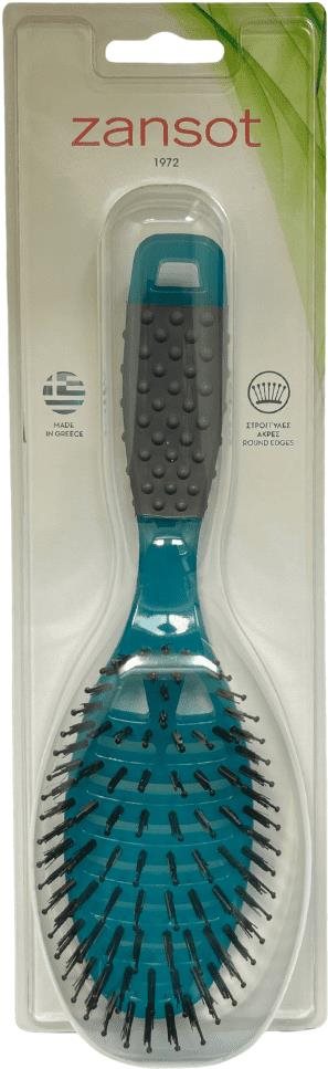 ZANSOT Oválný střední hřeben modrý Kartáč na vlasy
