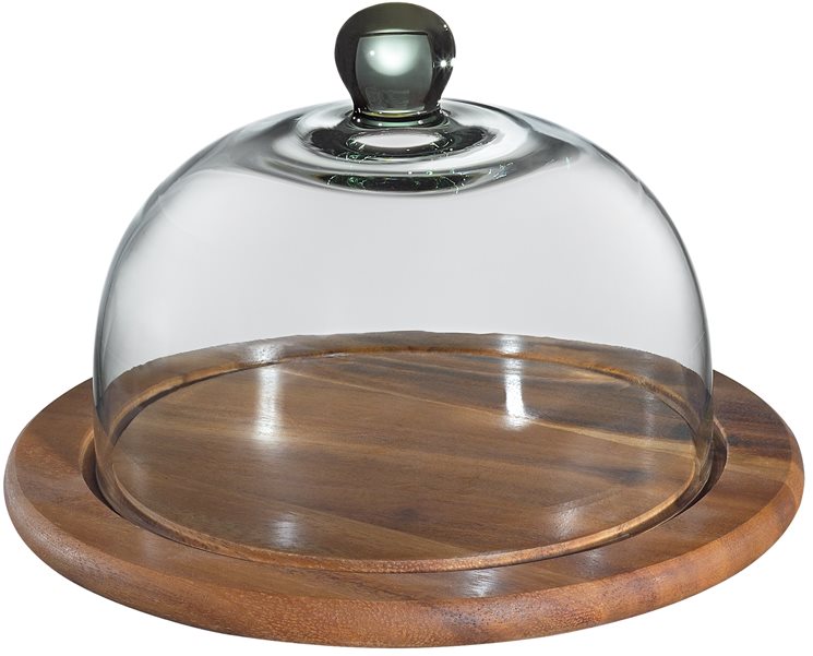 Zassenhaus Käseschneider mit Glas 30cm Akazienholz Schneidebrett
