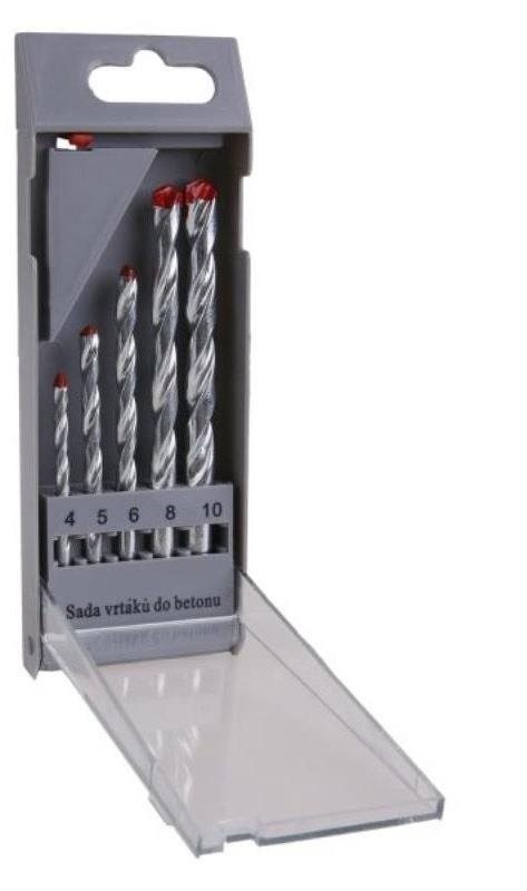 Vrták do betónu, súprava, 4 – 10 mm, 5 ks, plast Sada vrtákov do...