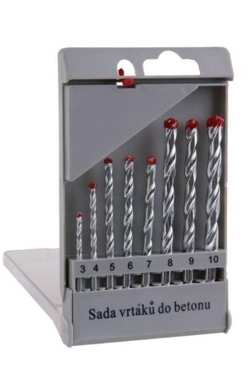 Vrták do betónu, súprava, 3 – 10 mm, 8 ks, plast Sada vrtákov do...