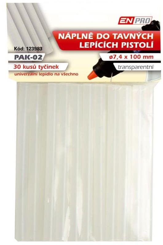Lepidlo tavné PAK 02, priemer 7,4 × 100 mm, 30 ks, transparentné,...