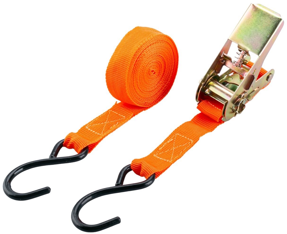 Pás upínací račňový s hákmi, 25 mm × 5 m Upínací popruh