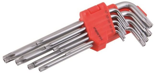 Kľúče torx SET T10 – T50 9 ks, CrV PROFI Sada torx kľúčov