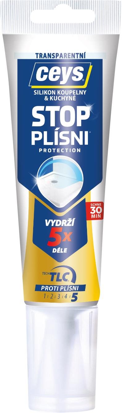 CEYS Silikon Stop plesni transparent tuba 125 ml Silikónový tmel