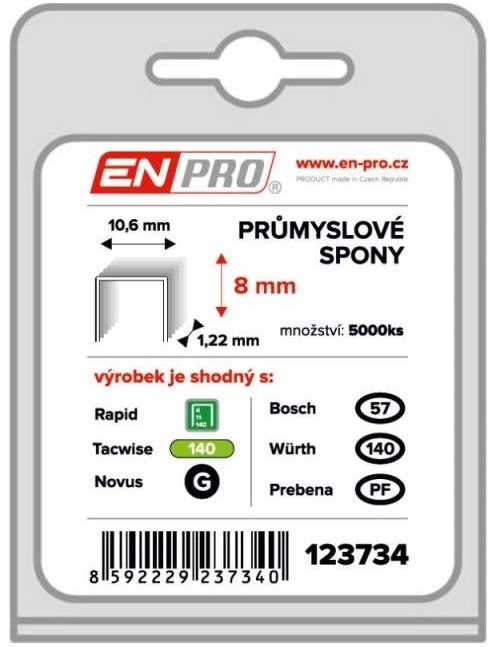 Spony PROFI, 345/08 mm, 5000 ks, ENPRO Spony do sponkovačky