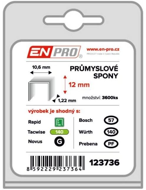 Spony PROFI, 345/12 mm, 4000 ks, ENPRO Spony do sponkovačky