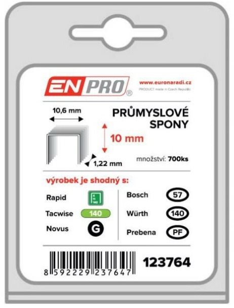 Spony PROFI, 345/10 mm, 700 ks, blister, ENPRO Spony do sponkovačky