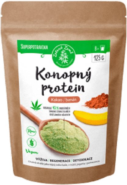Zelená země Konopný protein 125g - kakao s banánem Protein