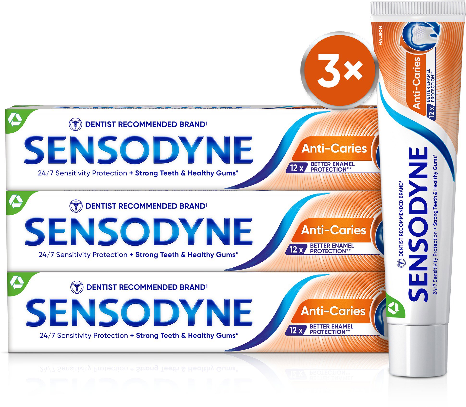 SENSODYNE Anti Caries proti zubnímu kazu 3× 75 ml Zubní pasta