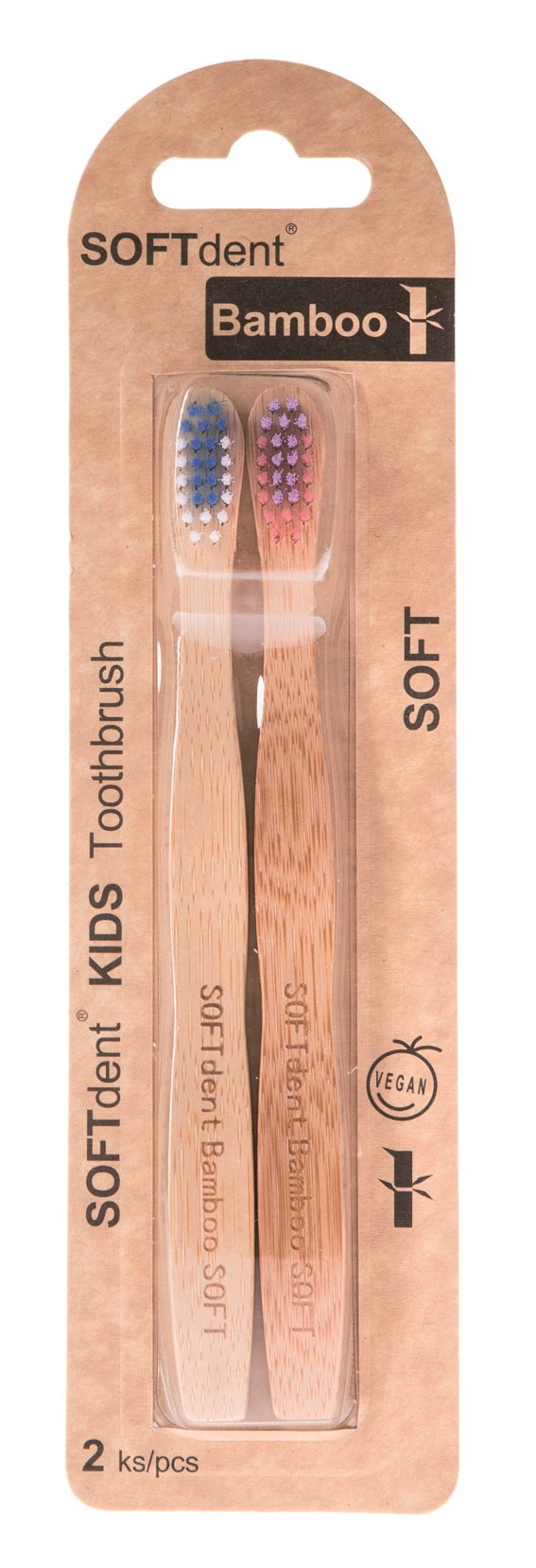 SOFTdent Bamboo Kids, 2 ks Detská zubná kefka
