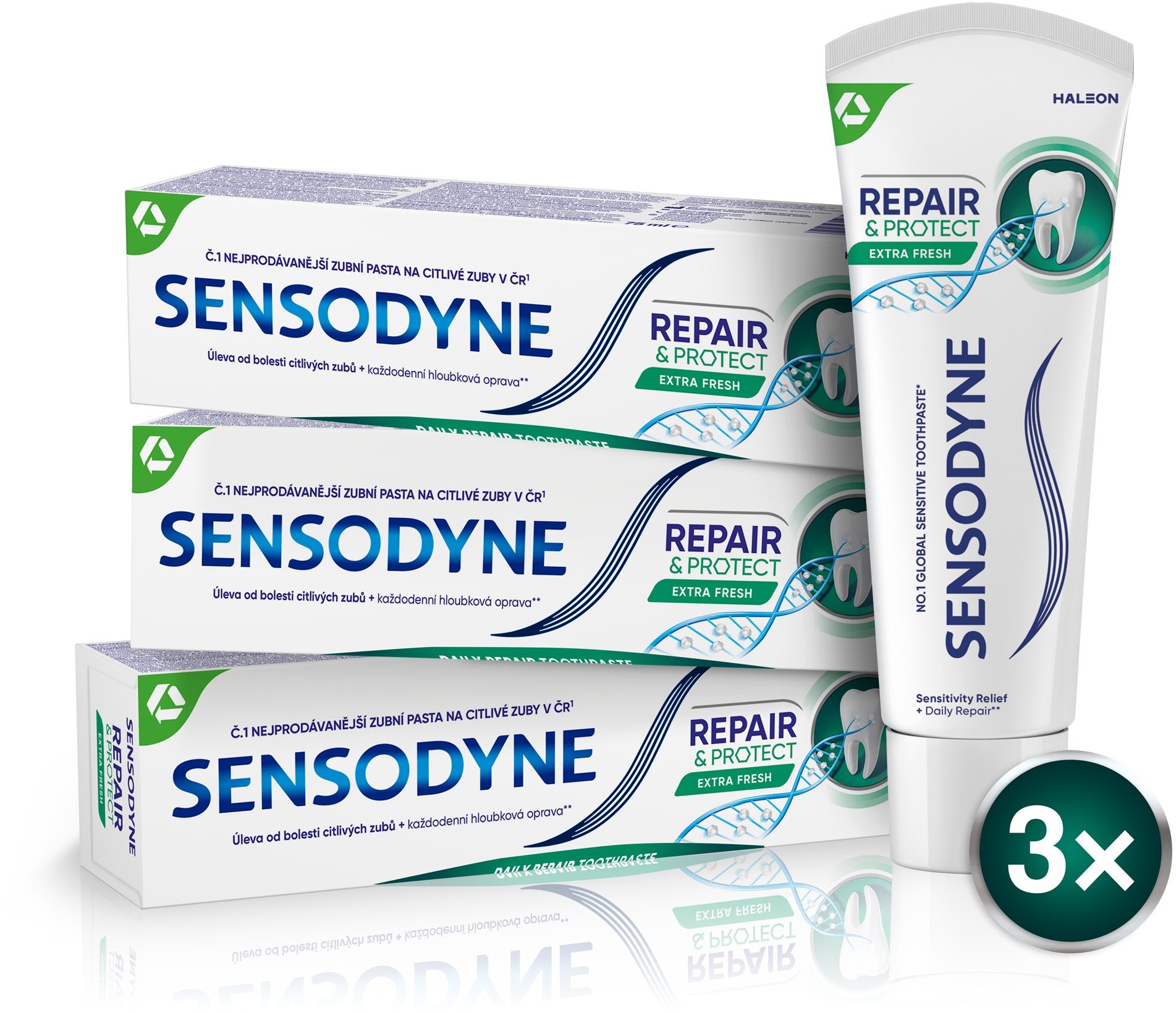 SENSODYNE Repair & Protect Extra Fresh 3× 75 ml Zubná pasta