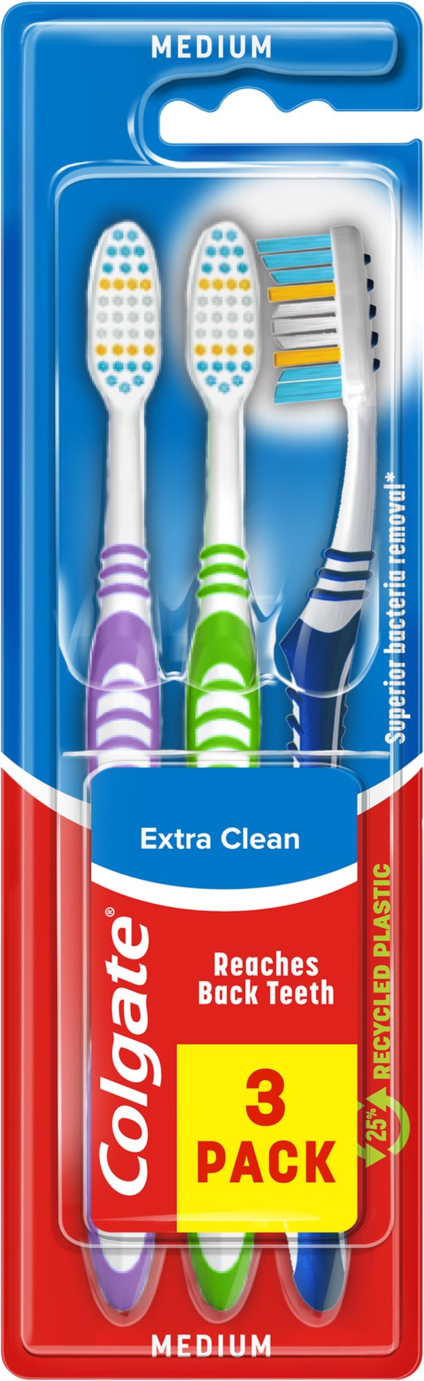 COLGATE Extra Clean 3 ks Zubná kefka