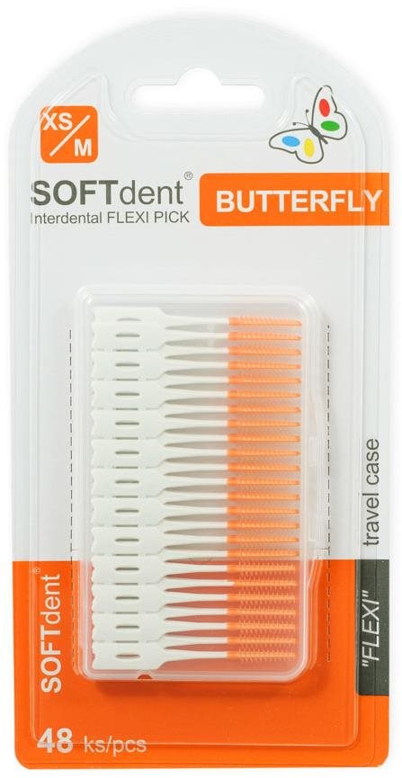 SOFTDENT Butterfly FLEXI PICK, 48 ks, viac farieb Medzizubná kefka