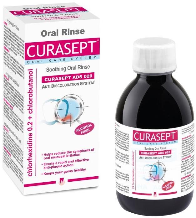 CURASEPT ADS Soothing 0,2 % CHX s chlórbutanolom 200 ml Ústna voda