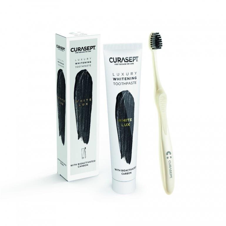 CURASEPT White Lux bieliaca s kefkou 75 ml Zubná pasta