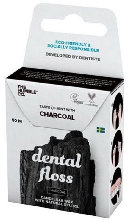 THE HUMBLE CO. Dental Charcoal 50 m Zubná niť