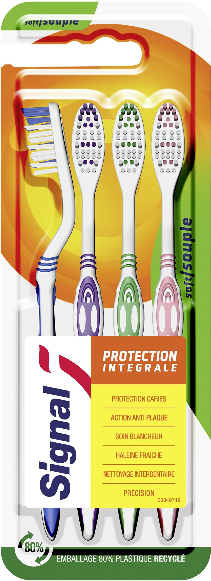SIGNAL Integral Protection mäkký 4 ks Zubná kefka