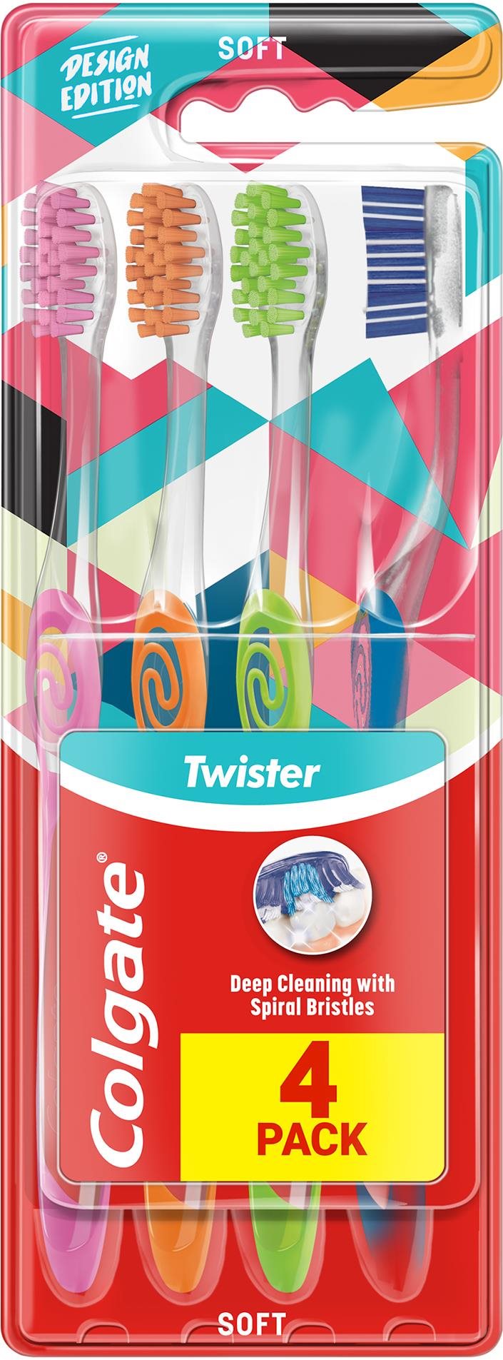 COLGATE Twister Design Edition 4 db Fogkefe