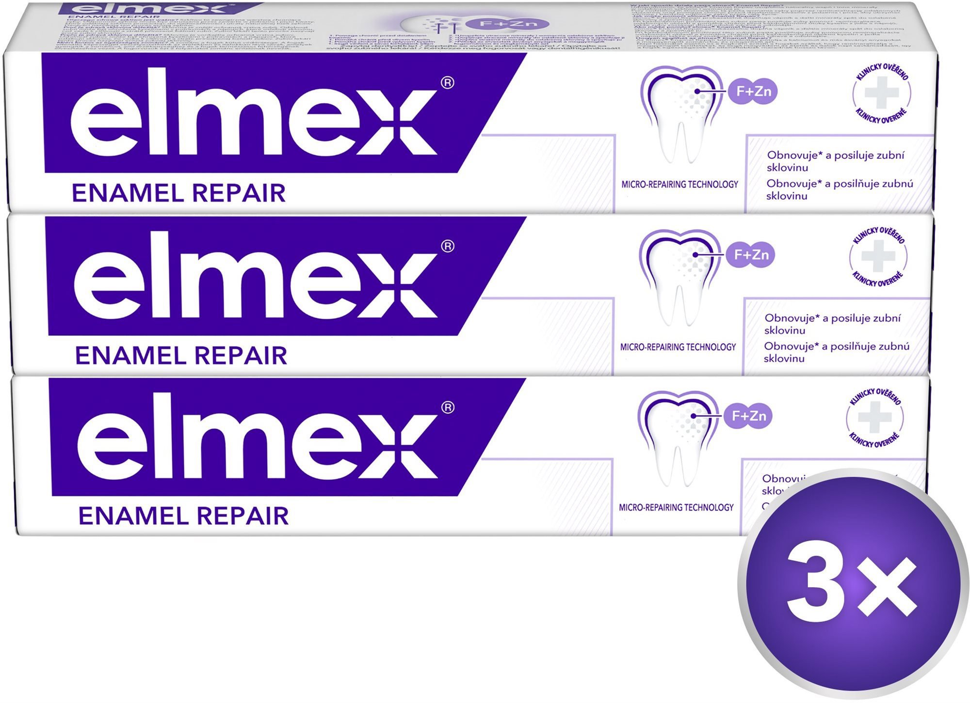 ELMEX Enamel Repair 3× 75 ml Zubná pasta