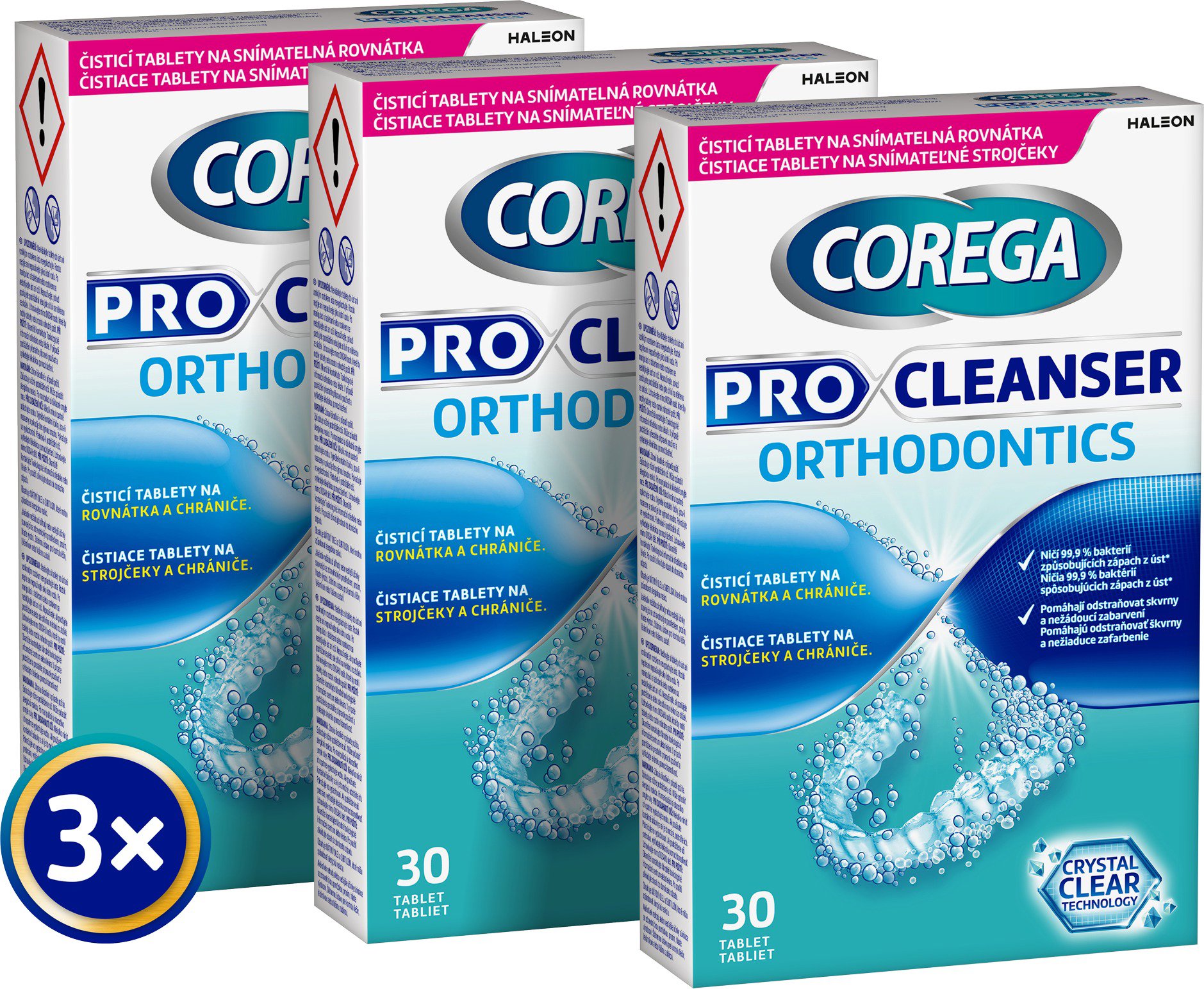 COREGA Pro Cleanser Orthodontics čistiace tablety 3× 30 ks Tablety...