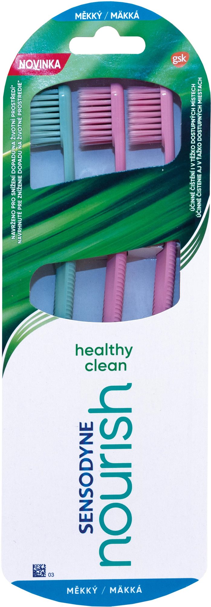 SENSODYNE Nourish Healthy Clean 3 ks Zubná kefka