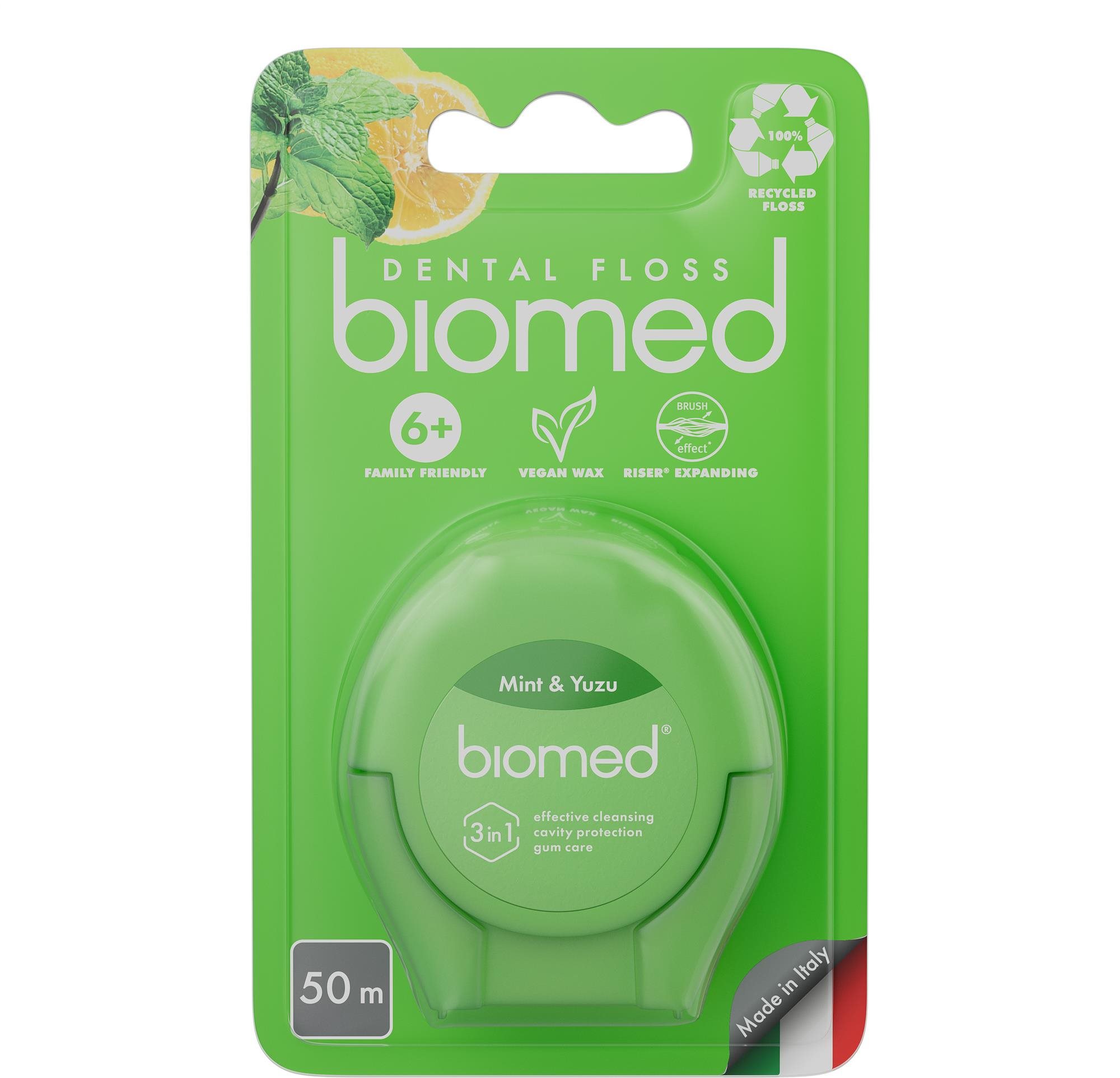 BIOMED Mint & Yuzu 50 m Zubná niť